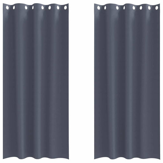 Verdunkelungs-Vorhänge mit Ringen 2 pcs Anthrazit 260 x 140 cm