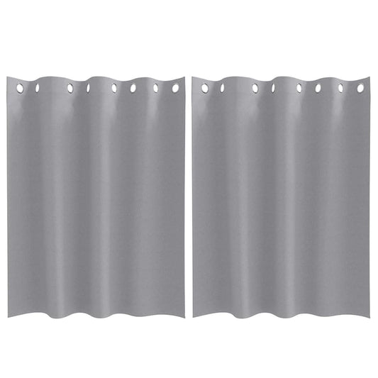 Verdunkelungs-Vorhänge mit Ringen 2 pcs Hellgrau 140 x 140 cm