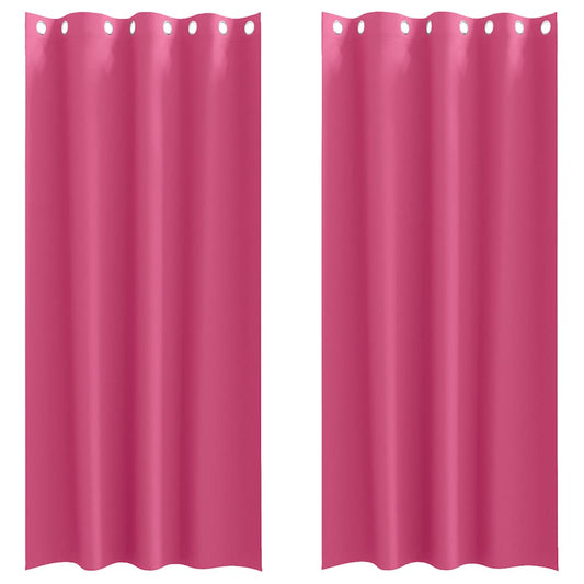 Verdunkelungs-Vorhänge mit Ringen 2 pcs Helles Pink