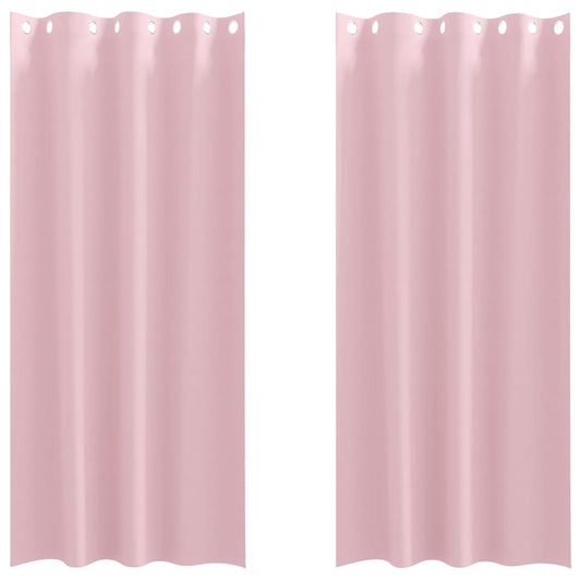 Verdunkelungs-Vorhänge mit Ringen 2 pcs Babyrosa 260 x 140 cm