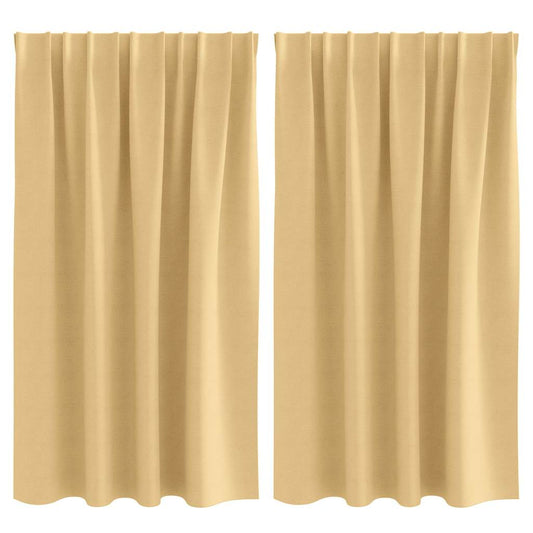 Verdunkelungs-Vorhänge mit Ringen 2 pcs Beige 140 x 140 cm