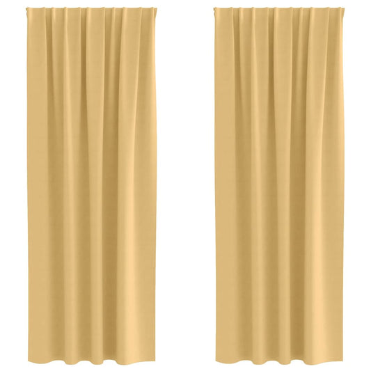 Verdunkelungs-Vorhänge mit Ringen 2 pcs Beige 245 x 140 cm