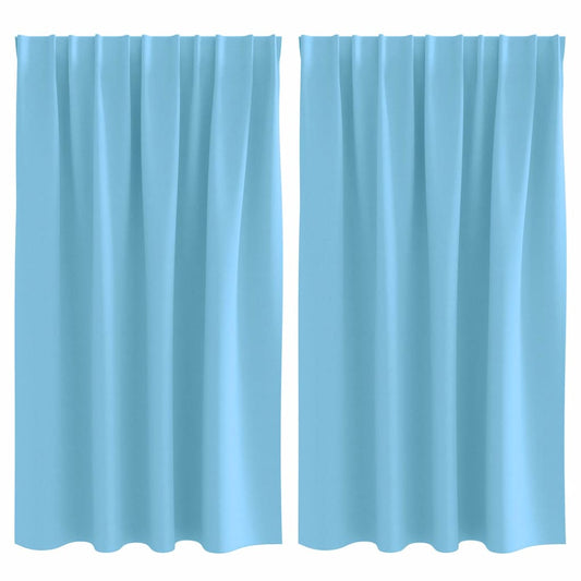 Verdunkelungs-Vorhänge mit Ringen 2 pcs Himmelblau 140 x 140 cm