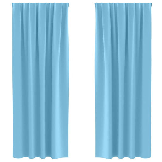 Verdunkelungs-Vorhänge mit Ringen 2 pcs Himmelblau 245 x 140 cm