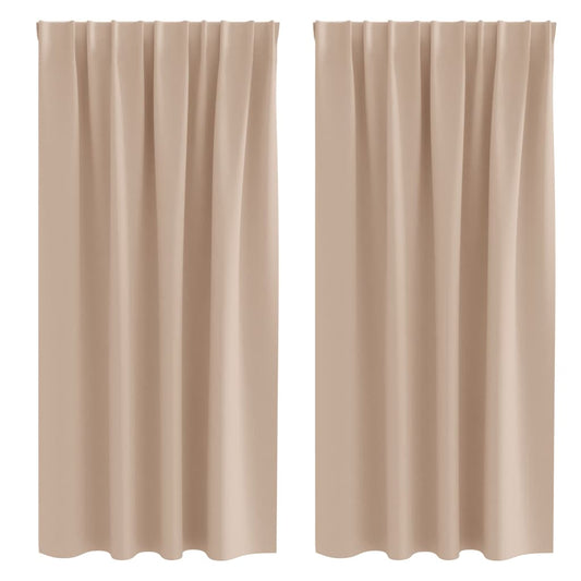 Verdunkelungs-Vorhänge mit Ringen 2 pcs Taupe 175 x 140 cm