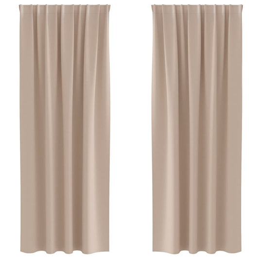 Verdunkelungs-Vorhänge mit Ringen 2 pcs Taupe 245 x 140 cm