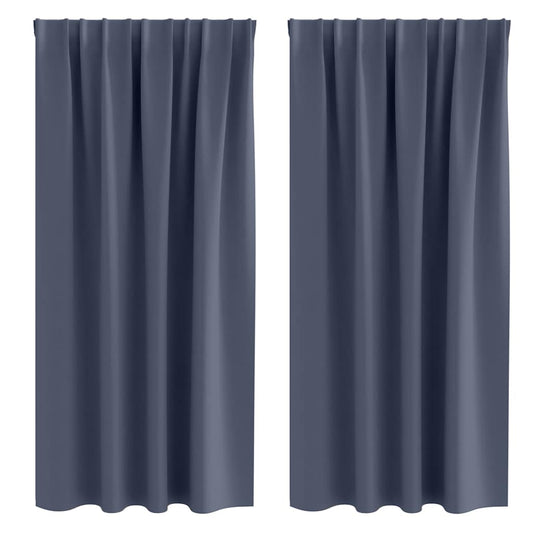 Verdunkelungs-Vorhänge mit Ringen 2 pcs Anthrazit 175 x 140 cm