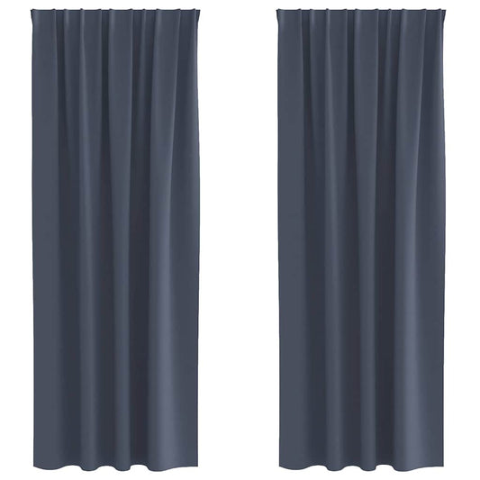 Verdunkelungs-Vorhänge mit Ringen 2 pcs Anthrazit 245 x 140 cm
