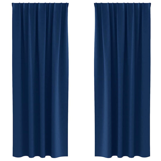 Verdunkelungs-Vorhänge mit Ringen 2 pcs Dunkelblau 260 x 140 cm