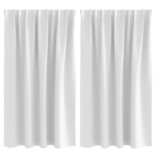 Verdunkelungs-Vorhänge mit Ringen 2 pcs Hellweiß 140 x 140 cm