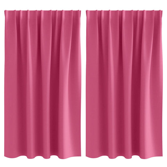 Verdunkelungs-Vorhänge mit Ringen 2 pcs Helles Pink