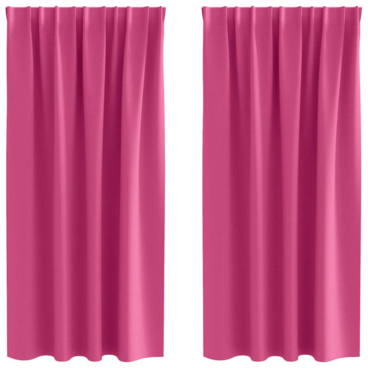 Verdunkelungs-Vorhänge mit Ringen 2 pcs Helles Pink
