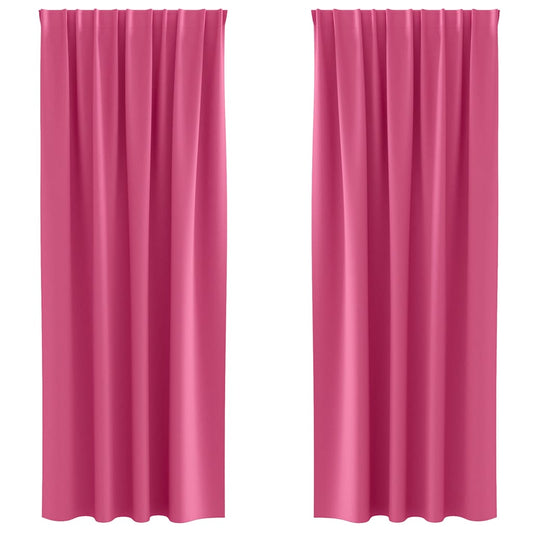Verdunkelungs-Vorhänge mit Ringen 2 pcs Helles Pink
