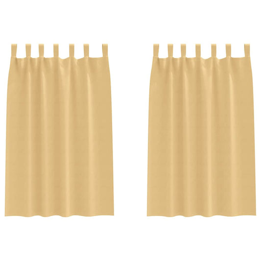 Verdunkelungs-Vorhänge mit Ringen 2 pcs Beige 175 x 140 cm
