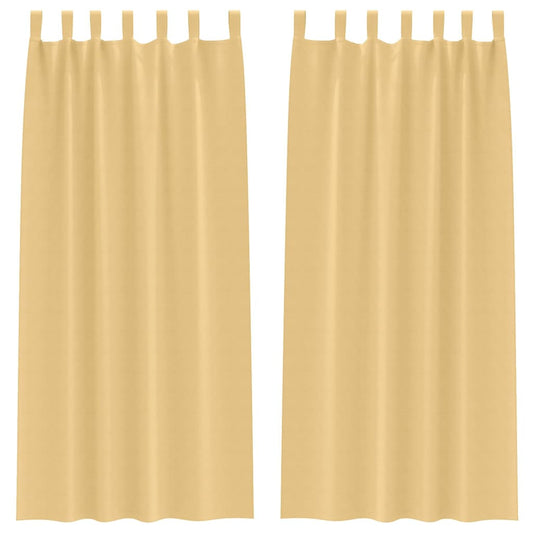Verdunkelungs-Vorhänge mit Ringen 2 pcs Beige 260 x 140 cm