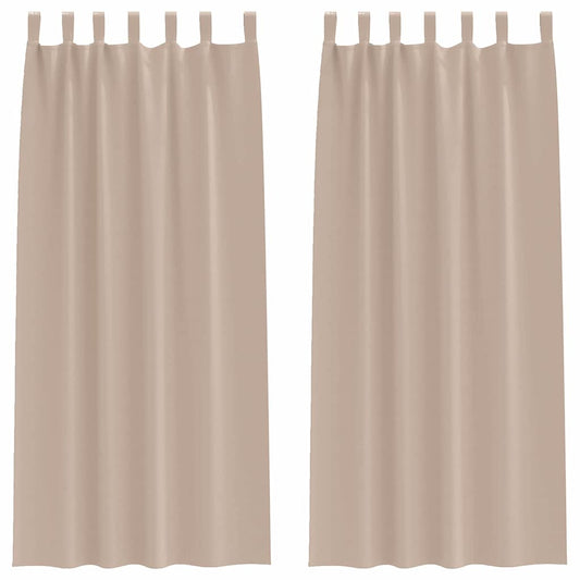 Verdunkelungs-Vorhänge mit Ringen 2 pcs Taupe 260 x 140 cm