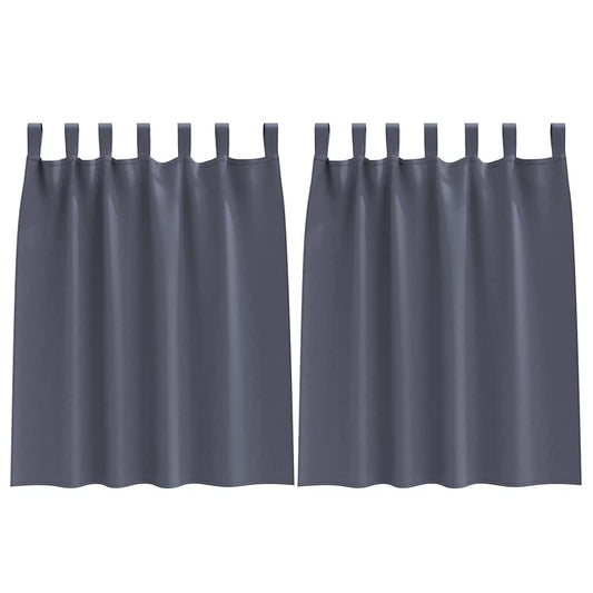 Verdunkelungs-Vorhänge mit Ringen 2 pcs Anthrazit 140 x 140 cm