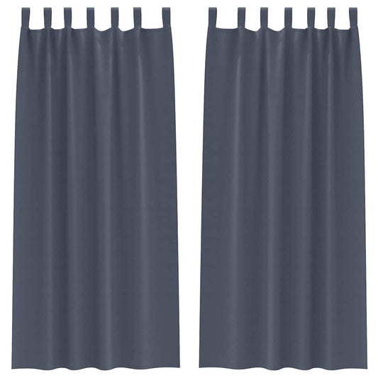 Verdunkelungs-Vorhänge mit Ringen 2 pcs Anthrazit 245 x 140 cm