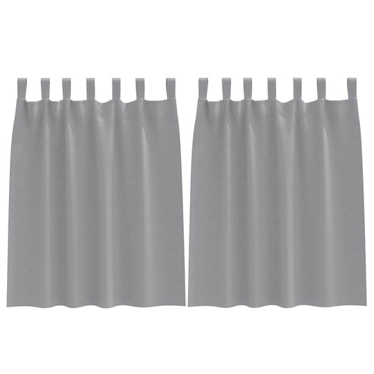 Verdunkelungs-Vorhänge mit Ringen 2 pcs Hellgrau 140 x 140 cm
