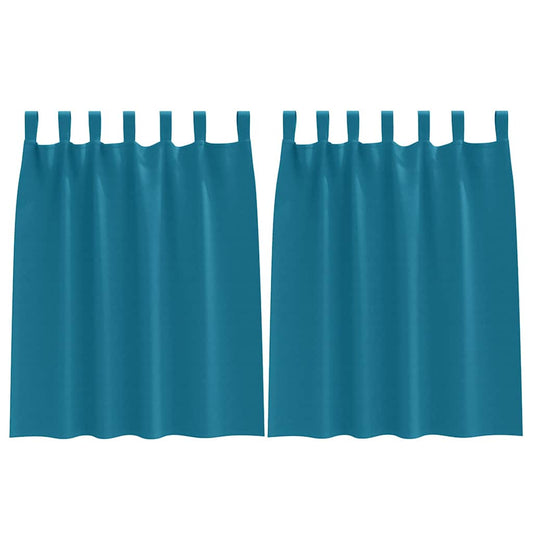 Verdunkelungs-Vorhänge mit Ringen 2 pcs Türkis 140 x 140 cm
