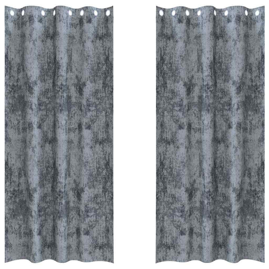 Samtvorhänge mit Vorhängen 2 pcs Silber Grau 245 x 140 cm Samt