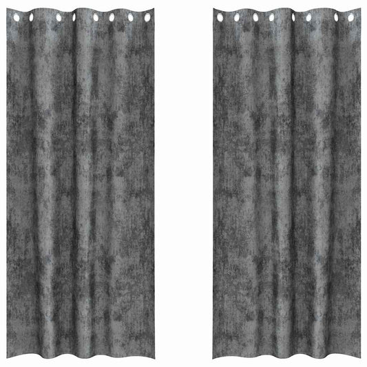 Samtvorhänge mit Vorhängen 2 pcs Grau 260 x 140 cm Samt