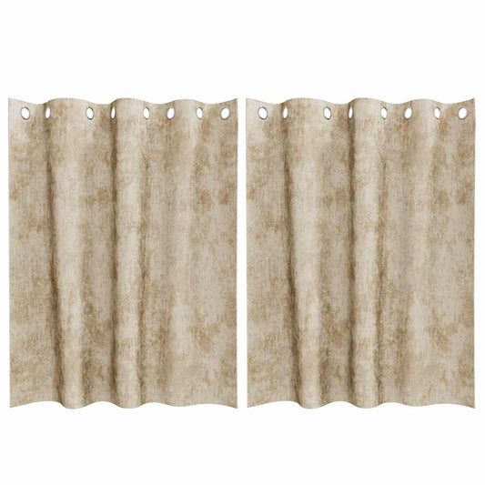 Samtvorhänge mit Vorhängen 2 pcs Creme 140 x 140 cm Samt