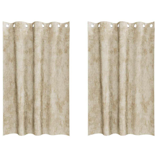 Samtvorhänge mit Vorhängen 2 pcs Creme 175 x 140 cm Samt