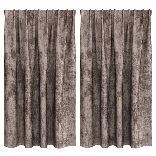 Samtvorhänge mit Vorhängen 2 pcs Cappuccino 140 x 140 cm Samt