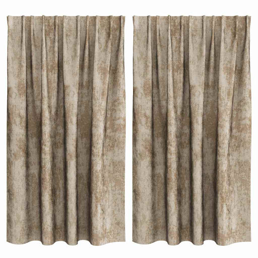 Samtvorhänge mit Vorhängen 2 pcs Champagner 140 x 140 cm Samt