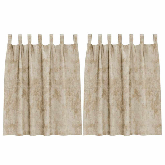 Samtvorhänge mit Vorhängen 2 pcs Creme 140 x 140 cm Samt