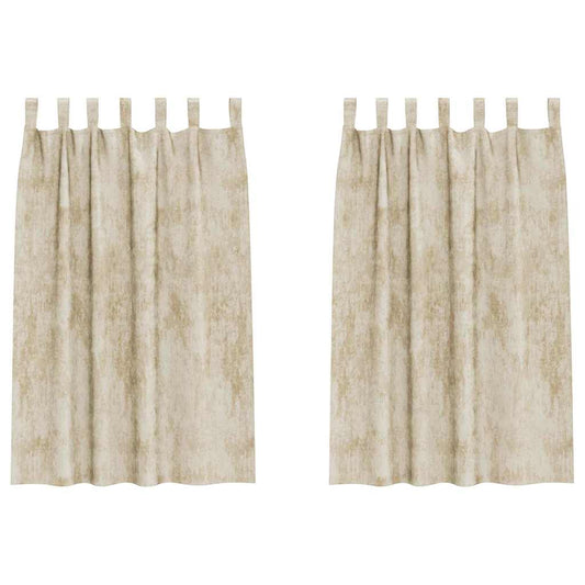 Samtvorhänge mit Vorhängen 2 pcs Creme 175 x 140 cm Samt