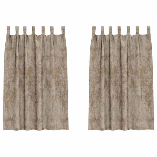 Samtvorhänge mit Vorhängen 2 pcs Champagner 175 x 140 cm Samt