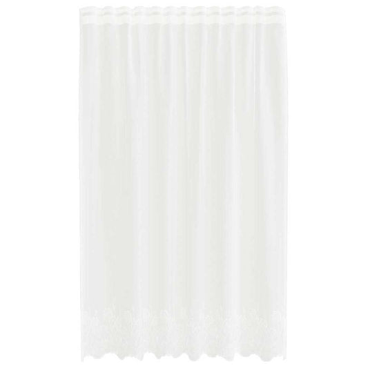 Spitzenvorhang mit Vorhängen Floral Weiß 220x150cm Polyester