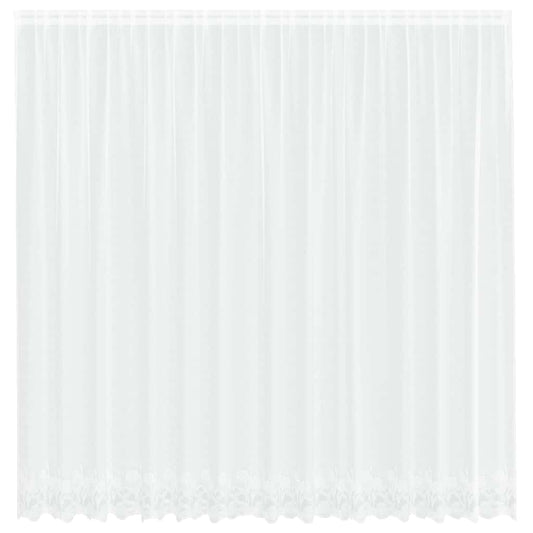 Spitzenvorhang mit Vorhängen Floral Weiß 240 x 400 cm Polyester