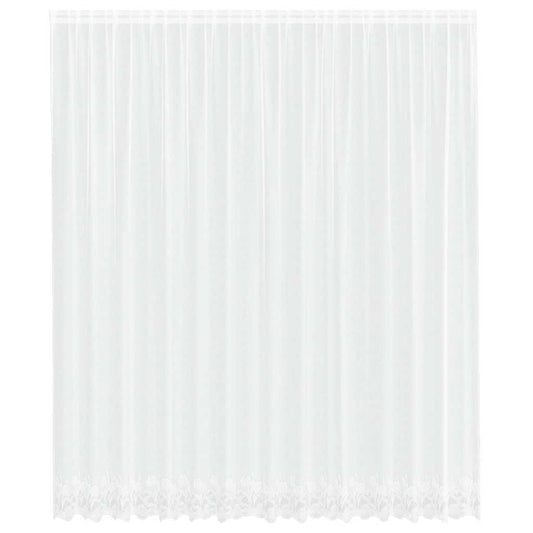 Spitzenvorhang mit Vorhängen Floral Weiß 280 x 400 cm Polyester