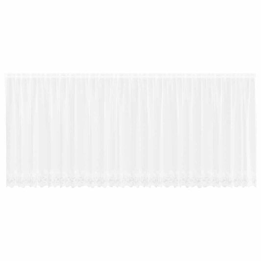 Spitzenvorhang mit Vorhängen Floral Weiß 160 x 600 cm Polyester