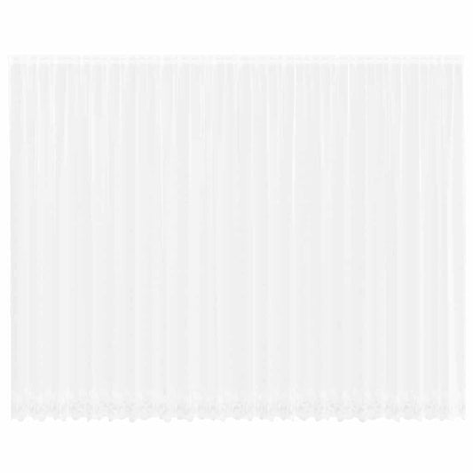 Spitzenvorhang mit Vorhängen Floral Weiß 280 x 600 cm Polyester