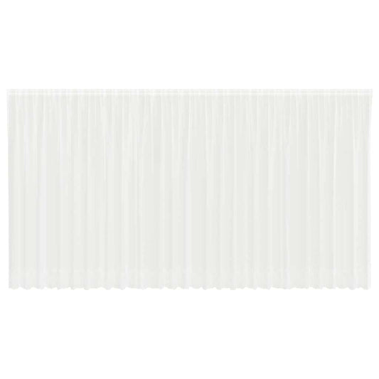 Spitzenvorhang mit Vorhängen Floral Weiß 245 x 750 cm Polyester