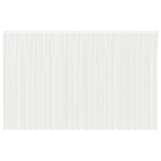 Spitzenvorhang mit Vorhängen Floral Weiß 280 x 750 cm Polyester