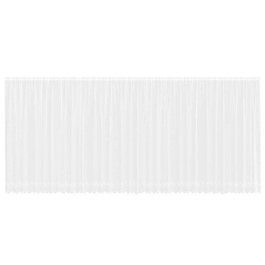 Spitzenvorhang mit Vorhängen Floral Weiß 200 x 900 cm Polyester