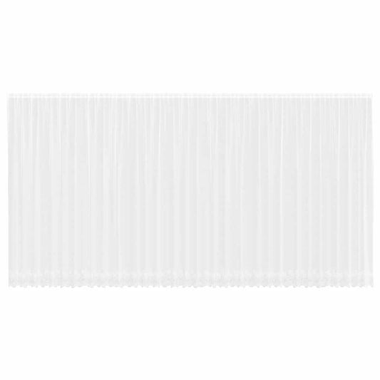 Spitzenvorhang mit Vorhängen Floral Weiß 300 x 900 cm Polyester