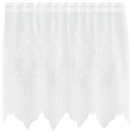Spitzenvorhang mit Vorhängen Floral Weiß 100 x 150 cm Polyester
