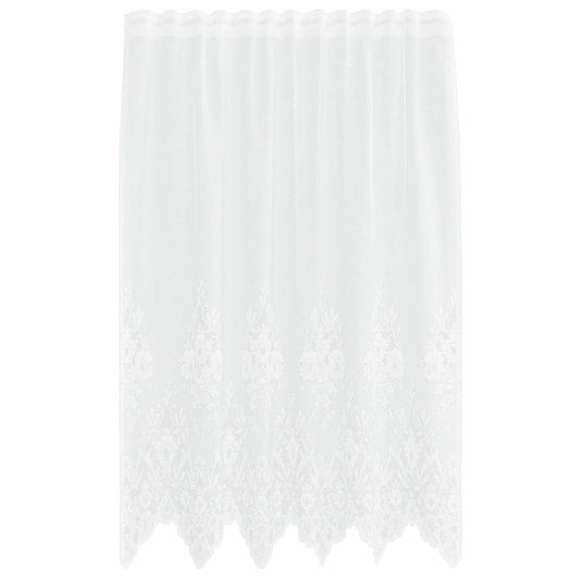 Spitzenvorhang mit Vorhängen Floral Weiß 180 x 150 cm Polyester