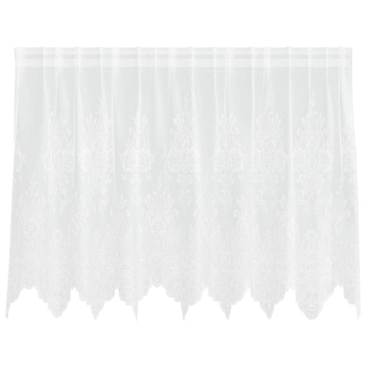 Spitzenvorhang mit Vorhängen Weiß 200 x 120 cm Polyester