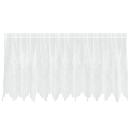 Spitzenvorhang mit Vorhängen Floral Weiß 100 x 300 cm Polyester