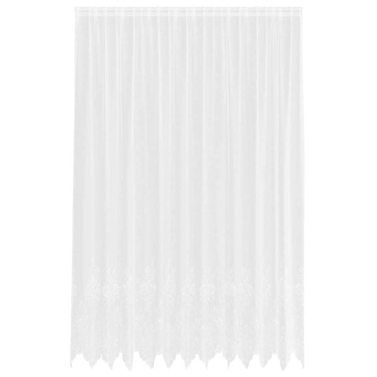 Spitzenvorhang mit Vorhängen Floral Weiß 280 x 300 cm Polyester