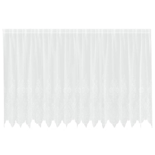 Spitzenvorhang mit Vorhängen Floral Weiß 160 x 400 cm Polyester