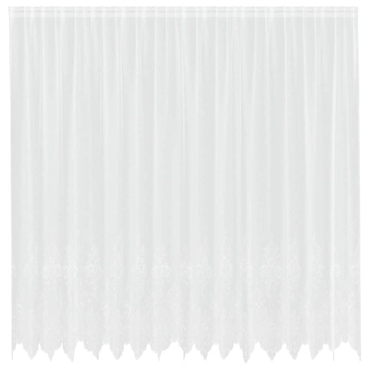Spitzenvorhang mit Vorhängen Floral Weiß 220 x 400 cm Polyester