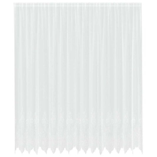 Spitzenvorhang mit Vorhängen Floral Weiß 280 x 400 cm Polyester